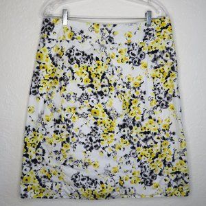 Covington* Women's Fully Lined 2.5" Waist Hem Floral 6 Panel Full Skirt~ Size LP